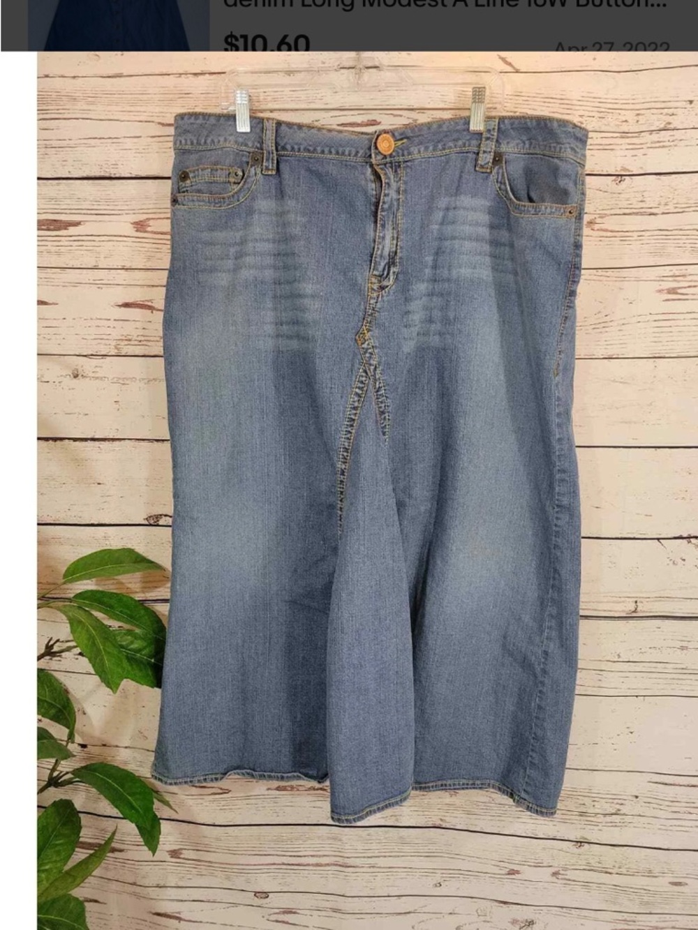 Vintage Blue Denim Maxi Skirt